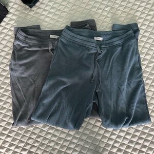 Aritzia TNA Waffle Knit Joggers bundle - Blue and Gray